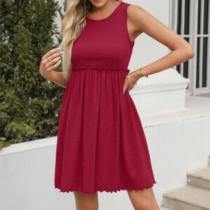 Nwt! BTFBM ribbed sleeveless dress, ruffled waist, lettuce hem